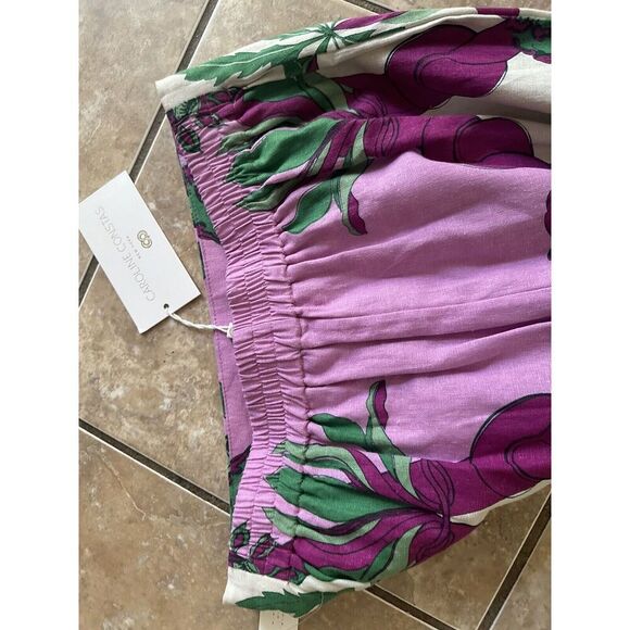 Caroline Constas Top Blouse Skirt Set 2 Piece Matching NWT Purple Floral XS - Picture 11 of 12